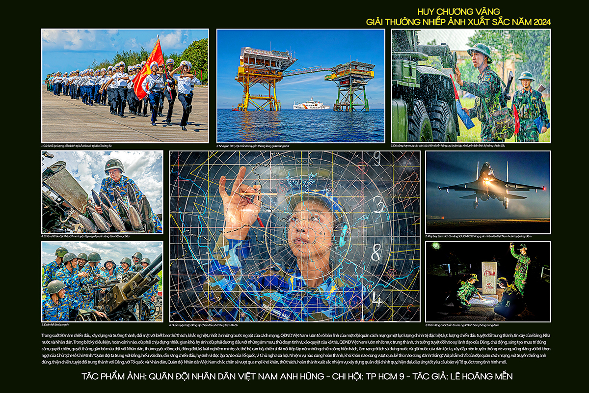 Huy chương Vàng - Tác phẩm ảnh Quân đội nhân dân Việt Nam anh hùng - Tác giả Lê Hoàng Mến